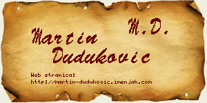 Martin Duduković vizit kartica